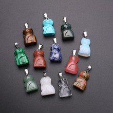 12pcs Carved Cats Health Care Natural Crystal Quartz Stone Onyx Carnelian Reiki Healing Charms Pendants for Jewelry Making Free 2024 - buy cheap