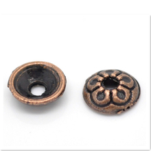 DoreenBeads Zinc metal alloy Beads Caps Round Antique Copper(Fits 6mm-8mm Beads)Flower Hollow Pattern 7mm(2/8")Dia,25 PCs 2024 - buy cheap