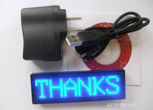 NEW Blue led Programmable Message moving scrolling LED Name Badge Tag  91mm*30mm 2024 - buy cheap