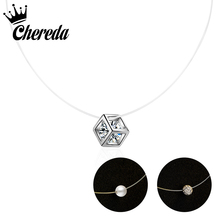Чокер ручной работы Chereda, простое ожерелье-невидимка, прозрачная леска, Геометрическая бижутерия, женское колье, женское украшение 2024 - купить недорого