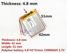 Liter energy battery 3.7V lithium polymer battery 1500mAh C430 GPS navigator 484251 recorder 2024 - buy cheap