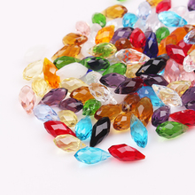 Wholesale 50pcs 6x12mm Clear Fashion Crystal Glass Loose Beads Pendant Colorful Tear Drop Briolette Waterdrop Jewelry DIY Bead 2024 - buy cheap