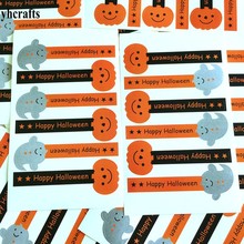 6PCS/LOT. Happy halloween strip paper sticker Pudding bake sealing stickers Craft material Trick or Treat Decorative label OEM 2024 - buy cheap