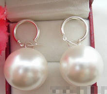 Hot sale Hot sell ->>E1105007 16MM White Shell Pearl Earrings-925 Silver Lever Back -Top quality free shipping 2024 - buy cheap