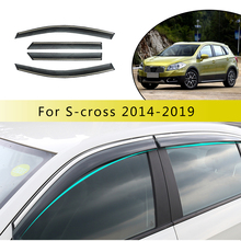 Для SUZUKI S-CROSS дыма окна автомобиля солнцезащитный козырек от солнца дефлектор ветра дефлекторы 2014 2015 2016 2017 2018 аксессуары 4 шт. 2024 - купить недорого