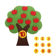 Цифровая обучающая игрушка с изображением яблони Монтессори, обучающая игрушка, Нетканая головоломка, креативная игрушка, детский сад, Детская математическая игрушка 2024 - купить недорого