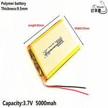 Batería de energía de litro de buena calidad 3,7 V, 5000 mAH, batería de iones de litio de polímero 955565/Li-ion para juguete, Banco de energía, GPS, mp3, mp4 2024 - compra barato