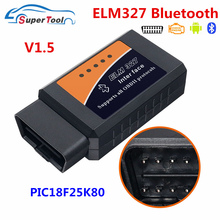 OBD2 ELM327 Bluetooth V1.5 Диагностический инструмент ELM 327 PIC18F25K80 диагностический сканер для автомобиля OBDII сканер ELM327 Bluetooth V1.5 2024 - купить недорого