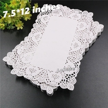 (160pcs/pack) Latest 7.5*12 inches rectangular Retro hollow flower shape lace doilies placemat wood coasters table mats for home 2024 - buy cheap