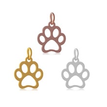 10pcs/lot 13x12x1mm 304 Stainless Steel Pendants Hollow Animal Dog Paw Prints Full Polished Lovely Charms Jewelry Accessories 2024 - buy cheap