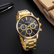 Gold silver black Men Women Watch Fashion luxury brand casual watches Man Crystal Stainless Steel Analog Quartz Wrist Watch #SL 2024 - buy cheap