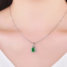 2018 New Fashion Red Green Stone Pendant Necklace Heart Crystal Drop Design Pendant For Women Rhodium Jewelry 2024 - buy cheap