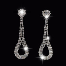 YFJEWE Fashion Women Bijoux Crystal Dangle Earrings Elegant Water Drop Silver-plated Wedding Earrings Wholesale Jewelry #E172 2024 - buy cheap