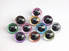 20pcs 12mm/14mm/16mm/20mm/25mm clear trapezoid plastic safety toy eyes + glitter Nonwovens -Can choose size and color 2024 - купить недорого