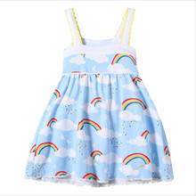 Pouco bitty 3-12y crianças meninas vestidos de algodão roupas arco-íris moda venda quente crianças estilingue vestidos verão vestido da menina do bebê 2024 - compre barato