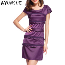Women summer bodycon dress 2020 new fashion short sleeve slim office work wear dresses purple/black/red plus size XXXXL S2952 2024 - buy cheap