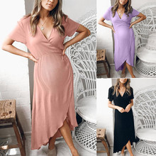 Женское платье для беременных, модное летнее платье с коротким рукавом, Одежда для беременных, 2019 2024 - купить недорого