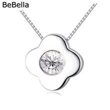 BeBella-collar de trébol de cuatro hojas para mujer, dije de cristal con forma de flor, hecho con cristal checo, regalo de joyería 2024 - compra barato