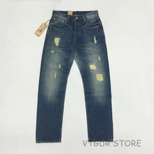 Мужские прямые джинсы BOB DONG, черные винтажные рваные брюки с заплатками, 14 унций, 2019 2024 - купить недорого