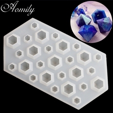 Aomily-molde de silicone em forma de diamantes 3d, arte para chocolate, doces, bolos, massas, molde para fazer gelo 2024 - compre barato