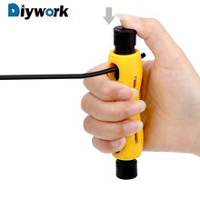 Diywork alicate coaxial de fios, automático, para descascar linha de telefone e de tv 2024 - compre barato