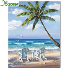YOGOTOP Needlework Full Diamond Painting Cross Stitch Sea coconut trees Diy Diamond Embroidery Kits 5D Diamond Mosaic VD360 2024 - buy cheap