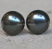 Pendientes de perlas de agua dulce de Color negro, joyería de Dama de Honor de boda de 8,5 MM, joyería de plata S925 2024 - compra barato