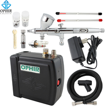 OPHIR 12V Mini Airbrush Compressor Set for Nail Art /Cake 3 Tips Dual Action Airbrush Kit with Compressor_AC003B+AC070+AC011 2024 - buy cheap