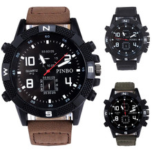 Men's Wristwatch Luxury Canvas strap Large Dial Military Sport Quartz Watch Man Watches Mens 2020 erkek kol saati 2024 - buy cheap