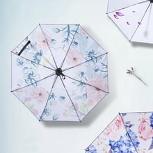 Guarda-chuva feminino moda feminina, guarda-sol dobrável com estampa de criatividade, guarda-chuva compacto para uso ao ar livre, guarda chuva para meninas 2024 - compre barato