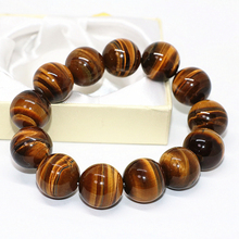 2 style top quality natural multicolor yellow tiger eyes stone round beads 18mm fashion women men bracelet jewelry 7.5inch B1682 2024 - buy cheap