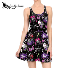 [Ты мой секрет] Новая мода Хэллоуин мастер с полной запечаткой фиолетовый черный цифровой пикантные вечерние капля бретелька для женщин платье на бретелях 2024 - купить недорого