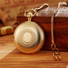 Reloj de bolsillo mecánico de lujo para hombre y mujer, pulsera con cadena Fob dorada, automática, de cuerda automática, de regalo 2024 - compra barato