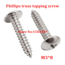 100 piezas M3 * 8 tornillos de rosca de cabeza de armazón Philips SUS304 tornillos de acero inoxidable TA 2024 - compra barato