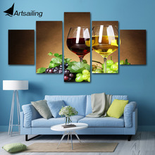 Настенный плакат модульный холст HD принты картины 5 штук Вино Шампанское Шато вино домашний декор для гостиной 2024 - купить недорого