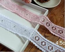 Hot Sale 5 Meters/lot Fashion 2Colors Beautiful Flower With Diamant Lace Trim Craft High Qualtiy Excellent DIY Lace Ribbon Trims 2024 - buy cheap