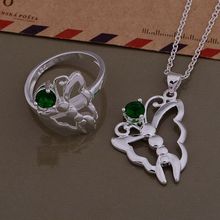 Conjuntos de joyería chapados en plata, conjunto de joyas de plata, circonita verde, hermosa mariposa
Collar de anillo/UMIFDLQV 2024 - compra barato
