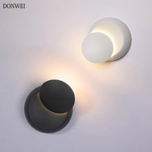 Modern LED Wall Lamp Round Rotate Bedside Wall Light Indoor Decoration Moon Light for Corridor Aisle Living room Bedroom 2024 - buy cheap