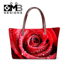 Red Rose Tote 3D Flower Print Multifunction Handbags For Women Large Messenger Bag Girls Casual Travel Beach Bag Bolsas Feminina 2024 - buy cheap