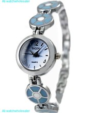 Classy Fashion Shiny Chrome Plating with Blue Enamel Circle Case Bracelet Ladies Watch FW733B 2024 - buy cheap