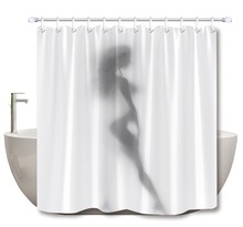 Sombra abstrata lb para meninas, cortina de banheiro a prova d'água branca personalizada, forro, tecido de cortina para mulheres e homens, decoração de banheira 2024 - compre barato