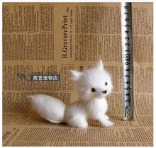 white cute simulation fox toy handicraft lifelike lovely fox baby doll gift about 13x5x11cm 2024 - buy cheap