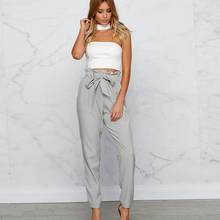 Women Chiffon Stringy High Waist Harem Pants Selvedge Summer Style Casual Pants Female New Black Trousers Size 2024 - buy cheap