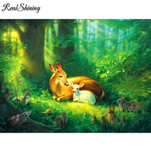 diy diamond embroidery Forest animal Rabbits Deers diamond painting full mosaic rhinestone 5d cross stitch needleworks FS3664 2024 - buy cheap