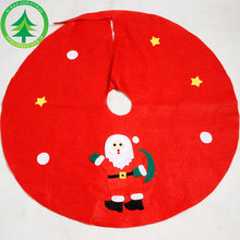 Red Non-woven Christmas Tree Skirt  Santa Claus Applique Decoration New Year Atmosphere Decoration 2024 - buy cheap