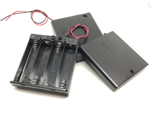 Caixa de armazenamento para baterias aa 20 drive masterfire, preto, 4x1.5v, caixa de plástico com fios de interruptor desligado/ligado, 4 espaços 2024 - compre barato