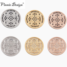 Vinnie Design Jewelry 33mm Lotus Flower Coin Disc fit for 35mm Frame Pendant Coin Holder 5pcs/lot 2024 - buy cheap