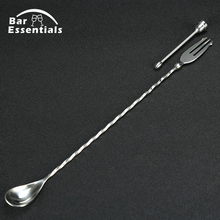 346mm Stainless Steel Replaceable Head Bar Bartender Cocktail Mixing Spoon, Spiral Pattern Long Spoon 2024 - buy cheap