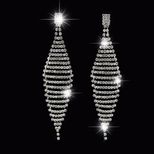 Брендовые дизайнерские новые модные популярные роскошные серьги-подвески с кристаллами, элегантные женские украшения # E129 2024 - купить недорого