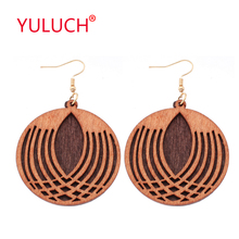 YULUCH Vintage Wooden Round Double Jewelry drop Earrings Designed for Fashion Women Jewelry African Earrings Gifts 2024 - buy cheap